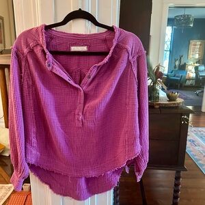 Free People Fuschia Blouse